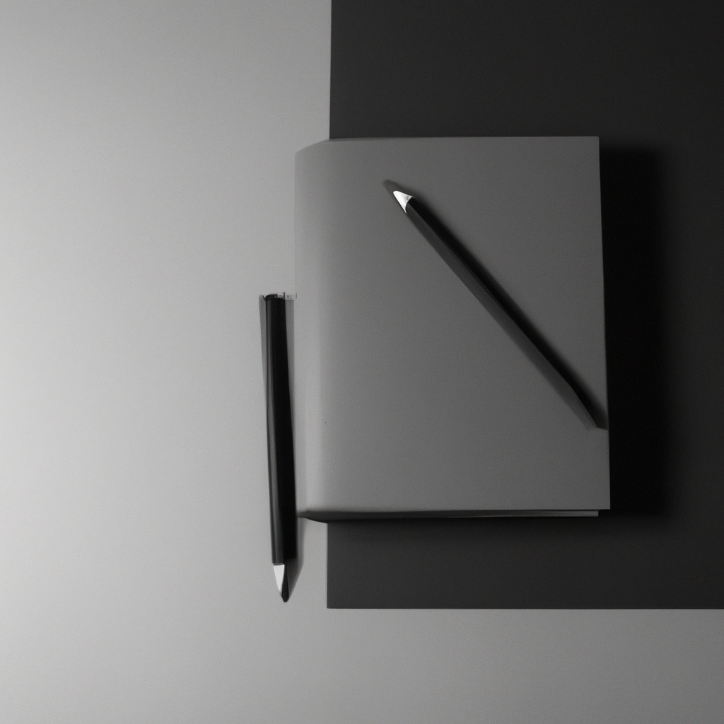 Composición minimalista en blanco y negro de un escritorio de estudio con textura suave, líneas limpias y estética elegante, representando la identidad de marca de Blanco Estudio